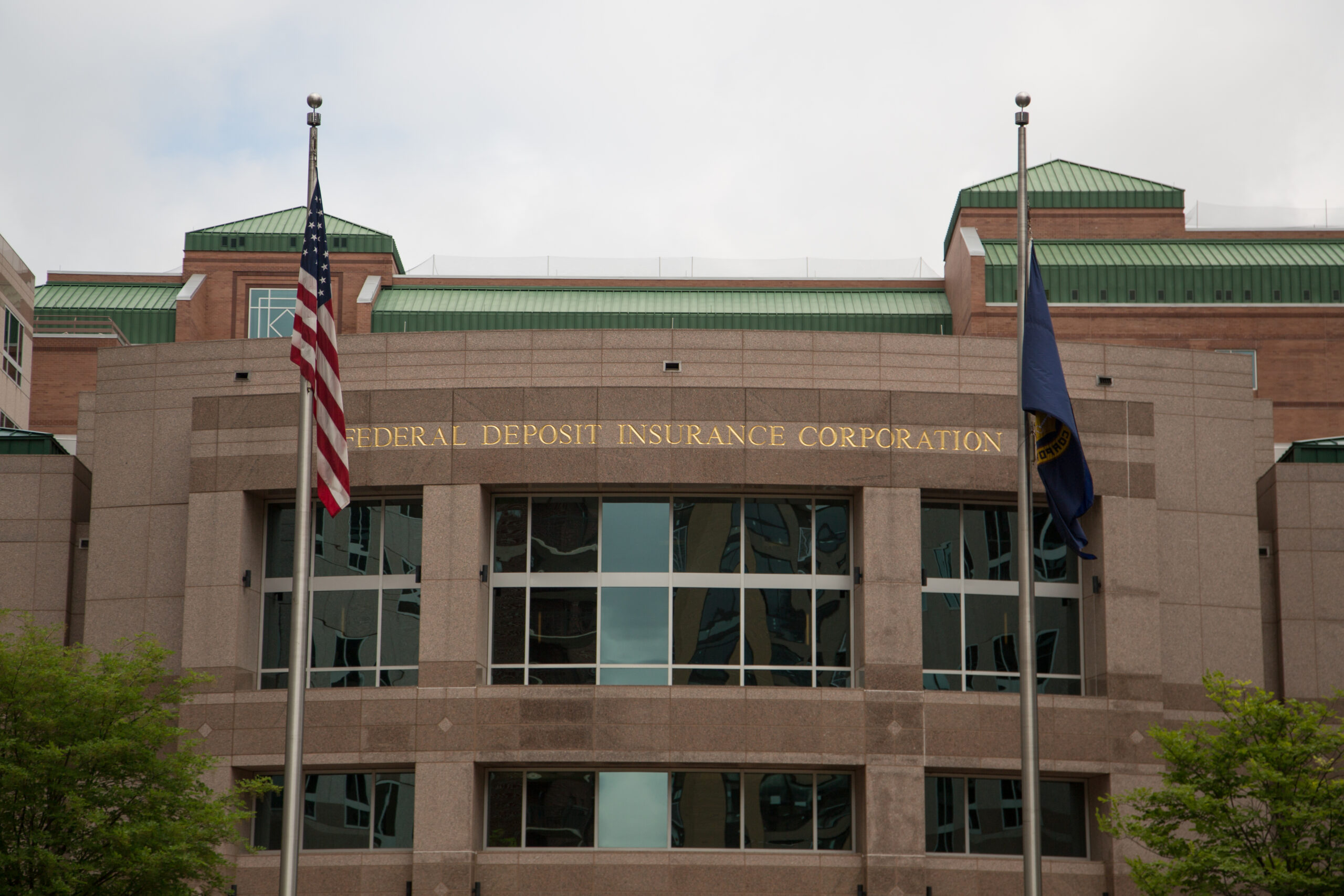 Exterior of the Federal Deposit Insurance Corporation building in Arlington, Virginia.